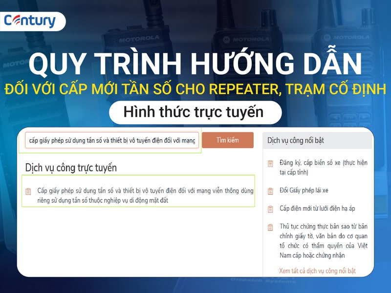 Hướng dẫn Đối với cấp mới tần số cho Repeater, Trạm cố định (công suất cao)